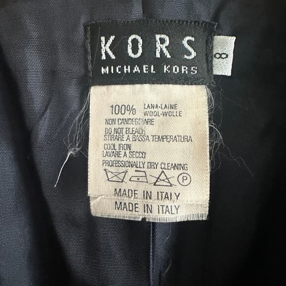 KORS Michael Kors | 90s Vintage Black Wool Double Breasted Blazer | Size 8 - Picture 5 of 6